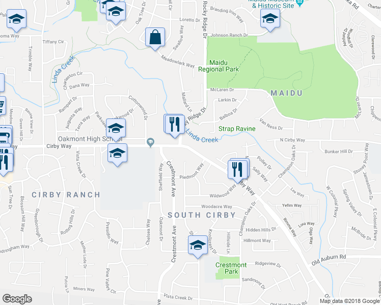 map of restaurants, bars, coffee shops, grocery stores, and more near 1206 Sheridan Avenue in Roseville
