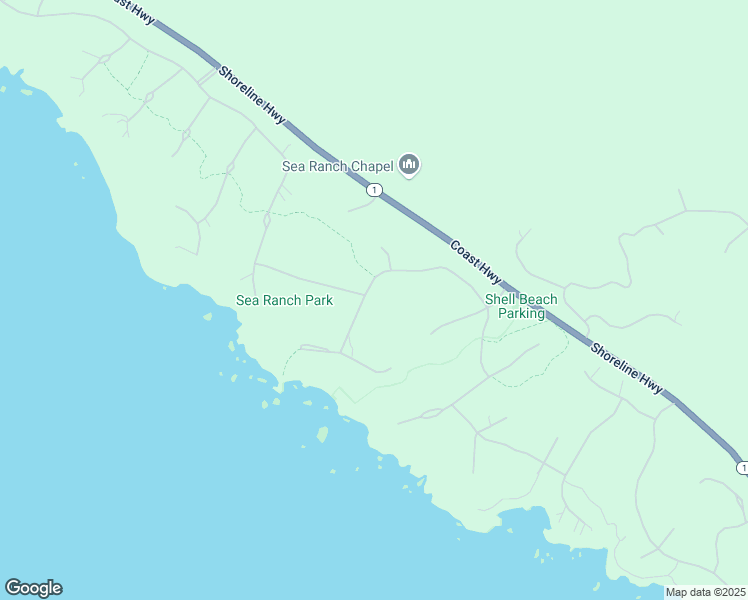 map of restaurants, bars, coffee shops, grocery stores, and more near 39331 Pacific Reach in Sea Ranch