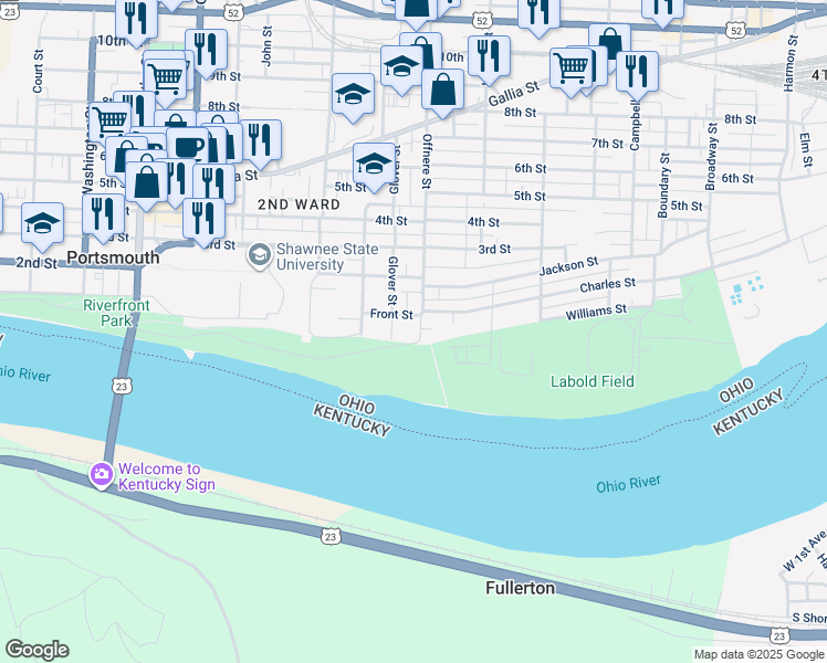 map of restaurants, bars, coffee shops, grocery stores, and more near 11 Offnere Street in Portsmouth