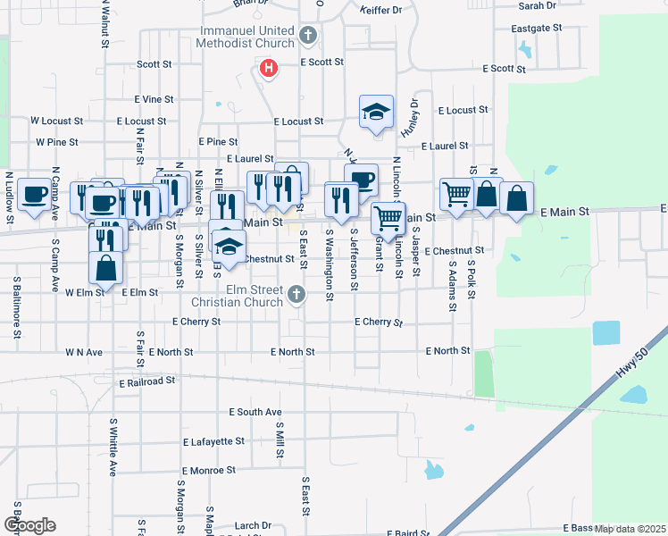 map of restaurants, bars, coffee shops, grocery stores, and more near 908-928 East Chestnut Street in Olney