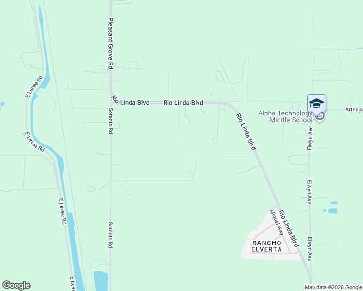 map of restaurants, bars, coffee shops, grocery stores, and more near 8957 Rio Linda Boulevard in Elverta