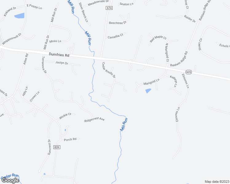 map of restaurants, bars, coffee shops, grocery stores, and more near 7481 Cedar Knolls Drive in Warrenton