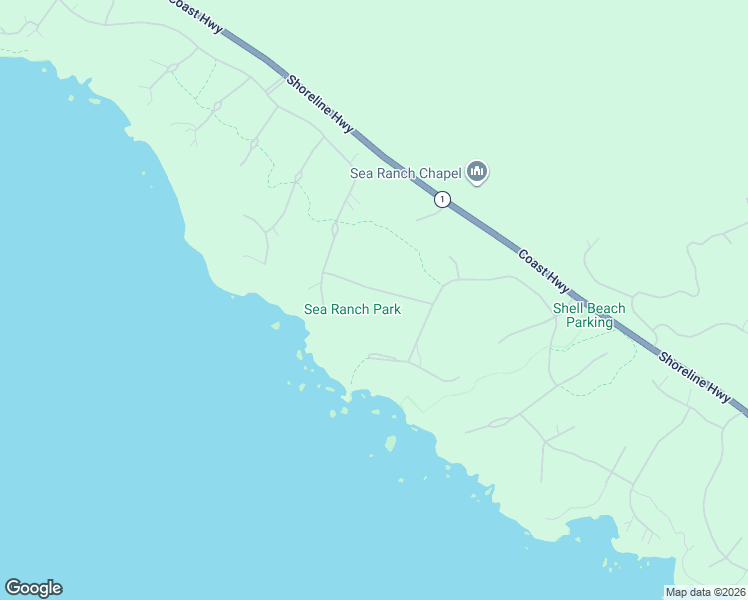 map of restaurants, bars, coffee shops, grocery stores, and more near 39463 Leeward Road in Sea Ranch