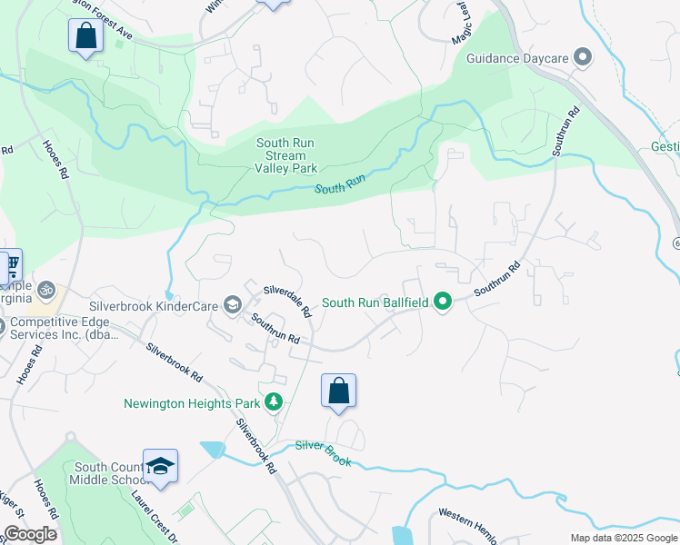 map of restaurants, bars, coffee shops, grocery stores, and more near 8428 Great Lake Lane in Springfield