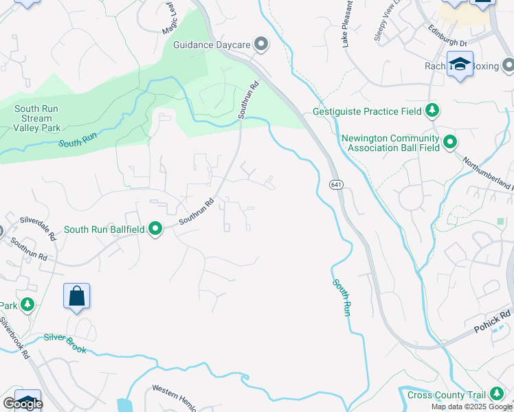 map of restaurants, bars, coffee shops, grocery stores, and more near 8404 Cedar Falls Court in Springfield