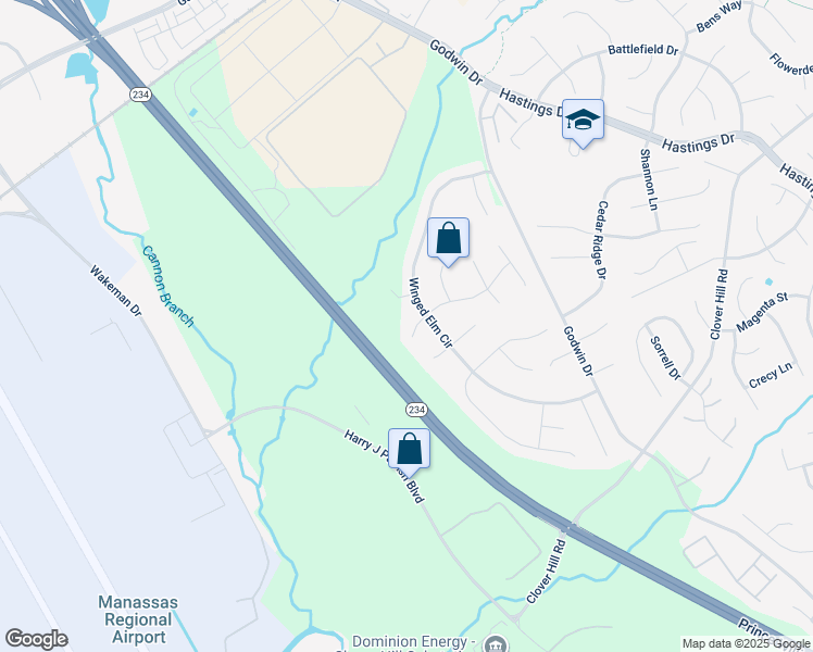 map of restaurants, bars, coffee shops, grocery stores, and more near 10108 Chokecherry Court in Manassas