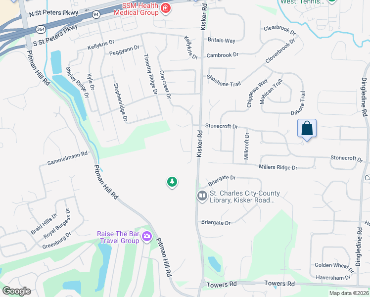 map of restaurants, bars, coffee shops, grocery stores, and more near 5 Tremaine Court in Weldon Spring