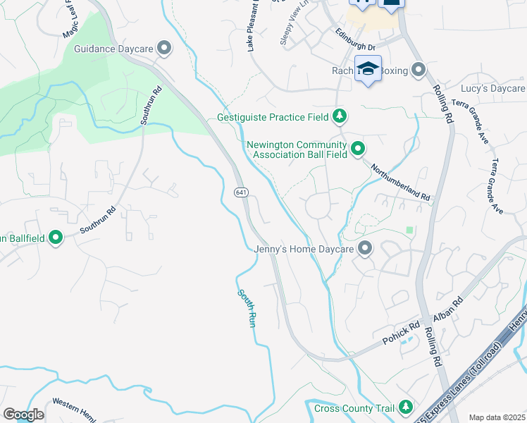 map of restaurants, bars, coffee shops, grocery stores, and more near 7970 Hidden Bridge Drive in Springfield