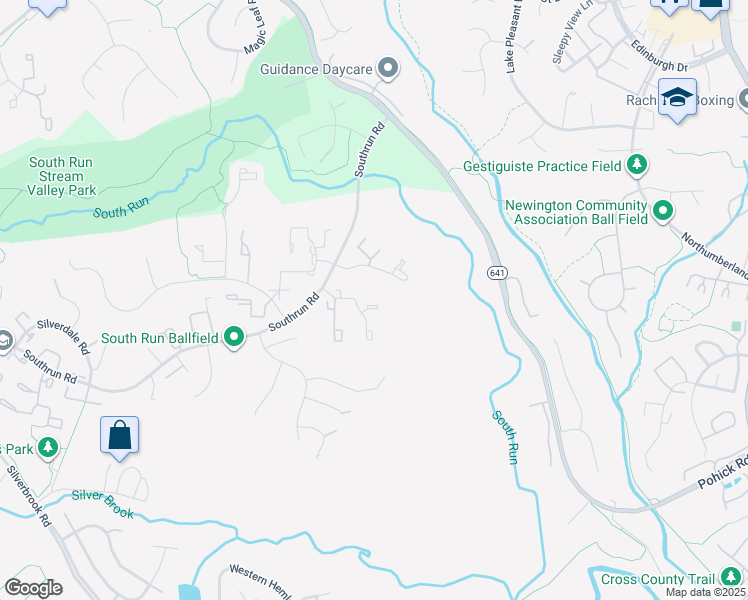 map of restaurants, bars, coffee shops, grocery stores, and more near 8408 Cedar Falls Court in Springfield