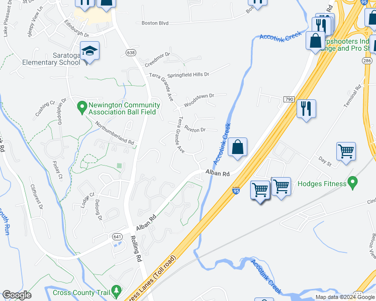 map of restaurants, bars, coffee shops, grocery stores, and more near 8339 Terra Grande Avenue in Springfield