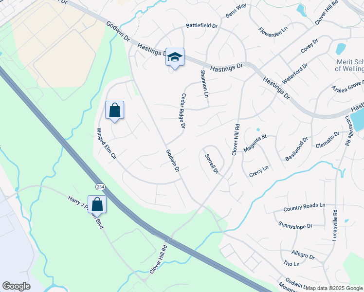 map of restaurants, bars, coffee shops, grocery stores, and more near 10366 Falcon Point Way in Manassas