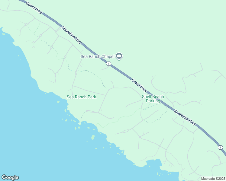 map of restaurants, bars, coffee shops, grocery stores, and more near 39331 Pacific Reach in Sea Ranch