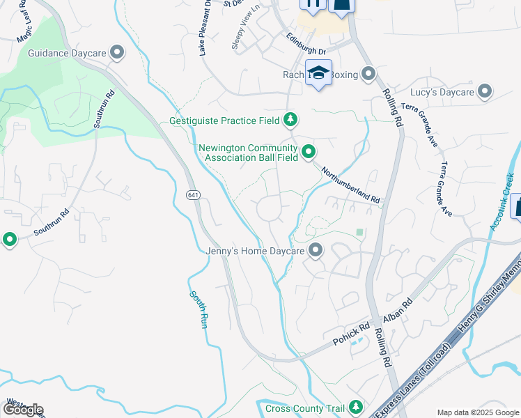 map of restaurants, bars, coffee shops, grocery stores, and more near 7884 Godolphin Drive in Springfield