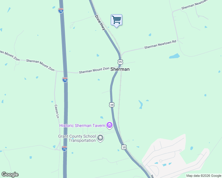 map of restaurants, bars, coffee shops, grocery stores, and more near 3800 Dixie Highway in Dry Ridge