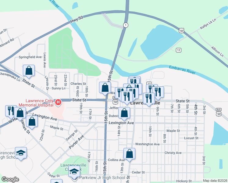 map of restaurants, bars, coffee shops, grocery stores, and more near 600-698 14th Street in Lawrenceville