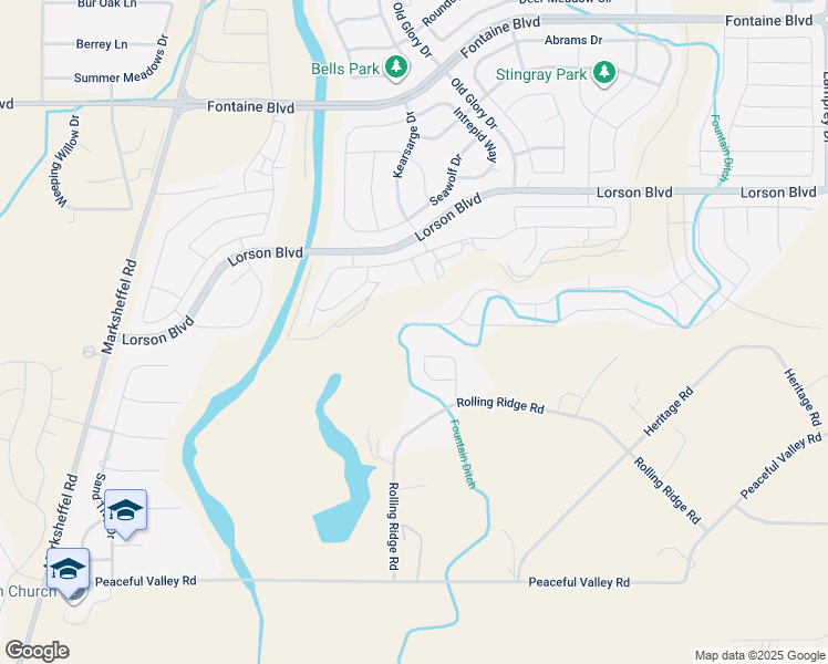 map of restaurants, bars, coffee shops, grocery stores, and more near 7105 Appletree Loop in Colorado Springs