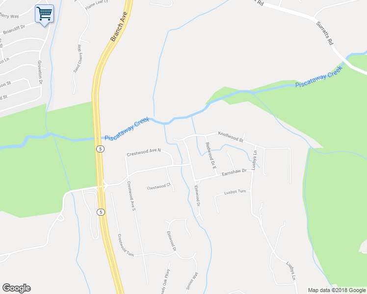 map of restaurants, bars, coffee shops, grocery stores, and more near 11843 Redwood Drive West in Brandywine