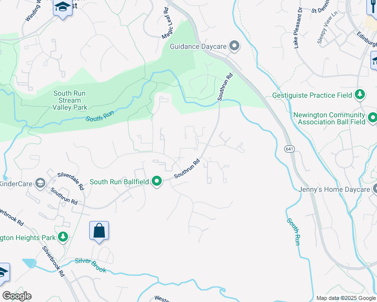 map of restaurants, bars, coffee shops, grocery stores, and more near 8307 Bark Tree Court in Springfield