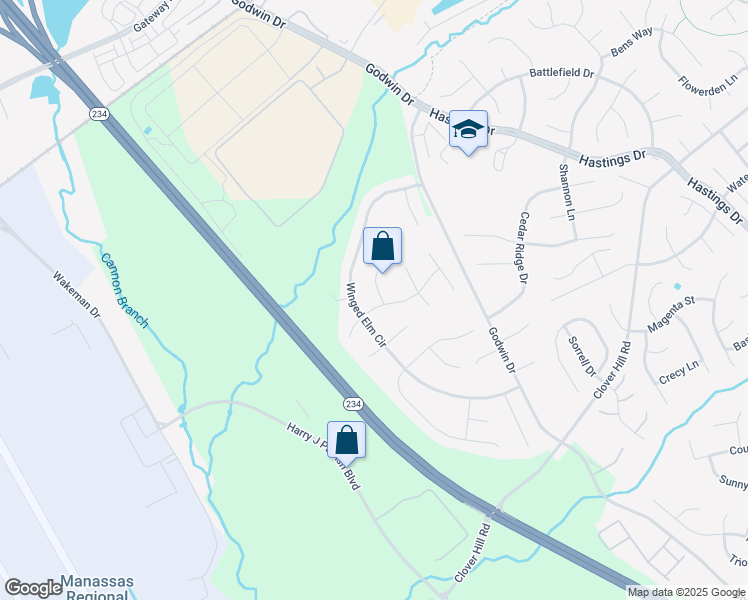 map of restaurants, bars, coffee shops, grocery stores, and more near 10396 Lime Tree Court in Manassas