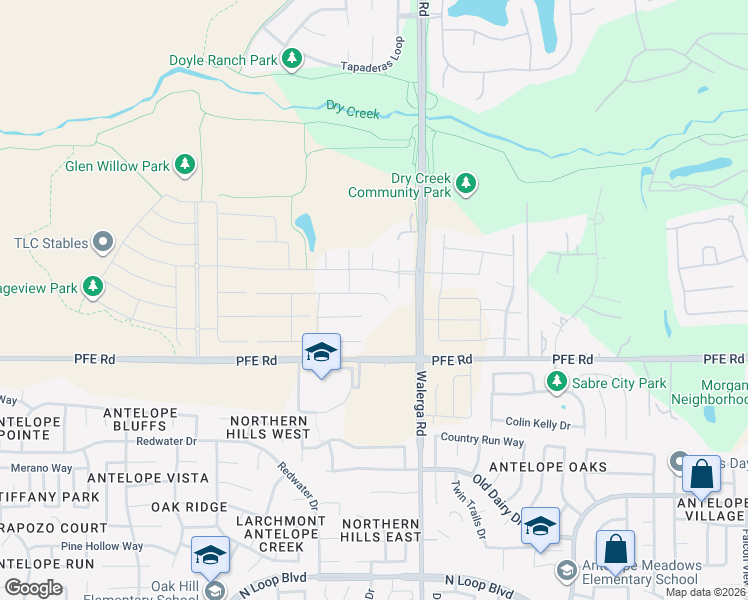 map of restaurants, bars, coffee shops, grocery stores, and more near 4507 Tiller Way in Roseville