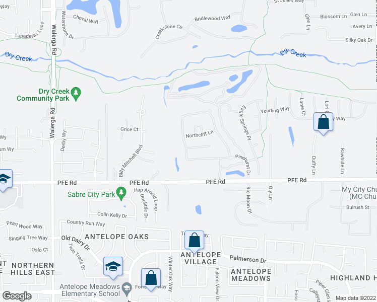 map of restaurants, bars, coffee shops, grocery stores, and more near 3900 Crystal Downs Court in Roseville