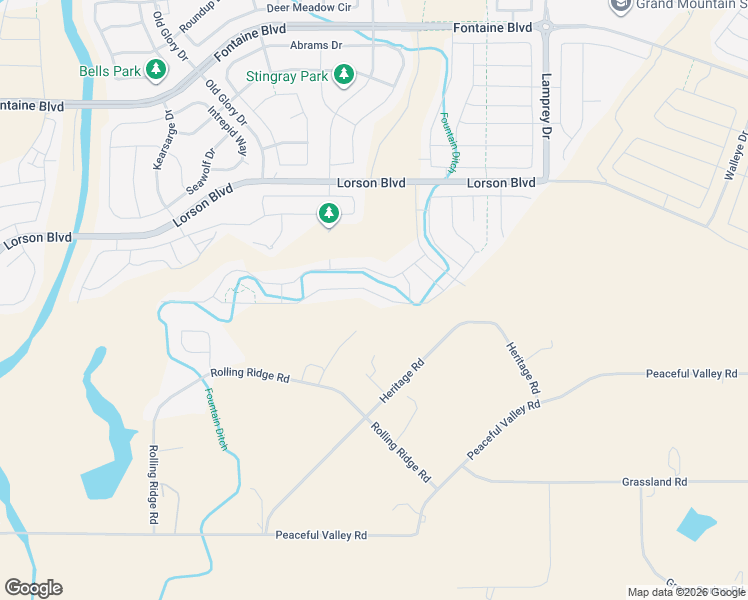 map of restaurants, bars, coffee shops, grocery stores, and more near 7110 Heritage Road in Colorado Springs