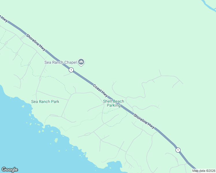 map of restaurants, bars, coffee shops, grocery stores, and more near 38065 Foothill Close in Sea Ranch