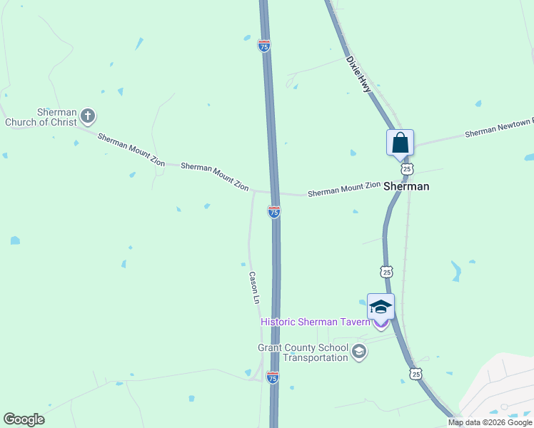 map of restaurants, bars, coffee shops, grocery stores, and more near 230 Cason Lane in Dry Ridge
