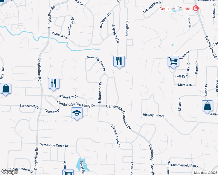 map of restaurants, bars, coffee shops, grocery stores, and more near 1038 Reddington Oaks Drive in Saint Charles