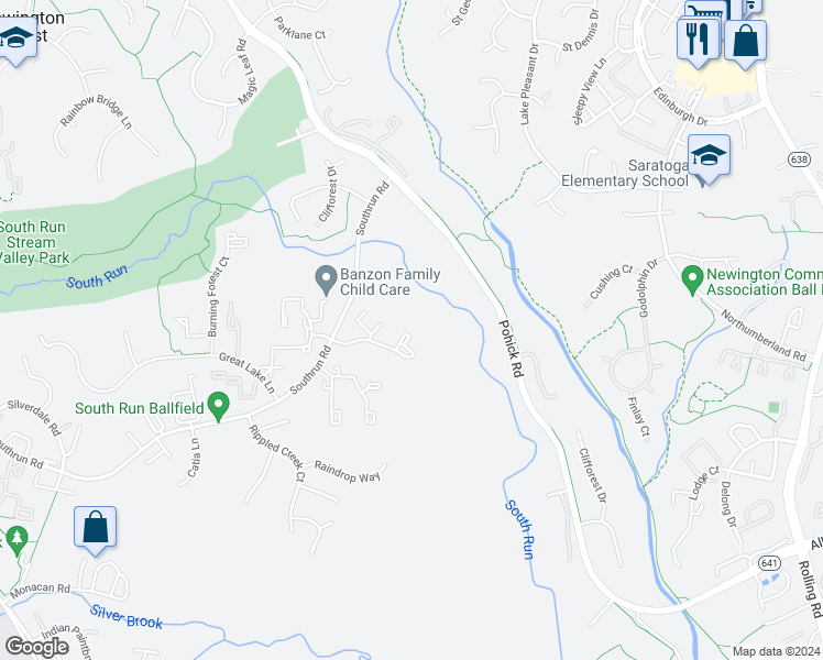 map of restaurants, bars, coffee shops, grocery stores, and more near 8072 Grandview Court in Springfield