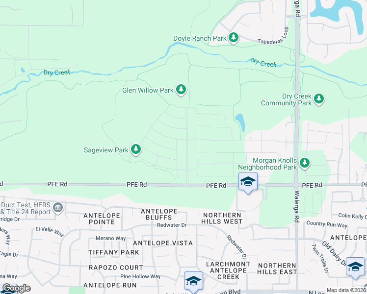 map of restaurants, bars, coffee shops, grocery stores, and more near 5200 PFE Road in Roseville
