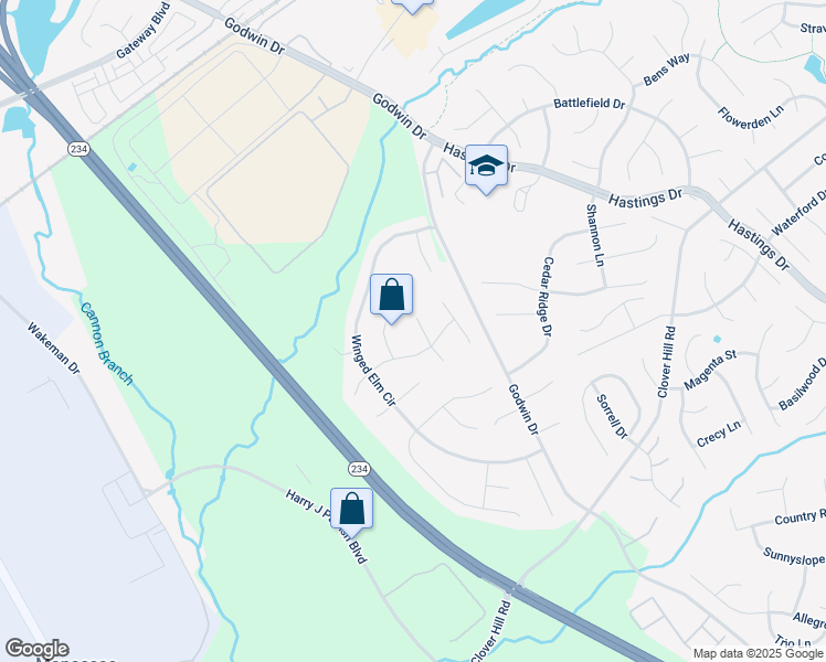 map of restaurants, bars, coffee shops, grocery stores, and more near 10362 Lemon Tree Court in Manassas