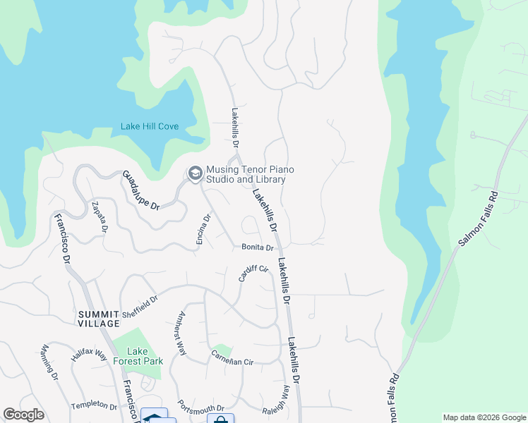 map of restaurants, bars, coffee shops, grocery stores, and more near 1604 Lakehills Drive in El Dorado Hills