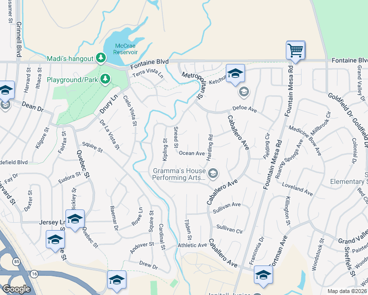 map of restaurants, bars, coffee shops, grocery stores, and more near 6870 Arctic Place in Colorado Springs