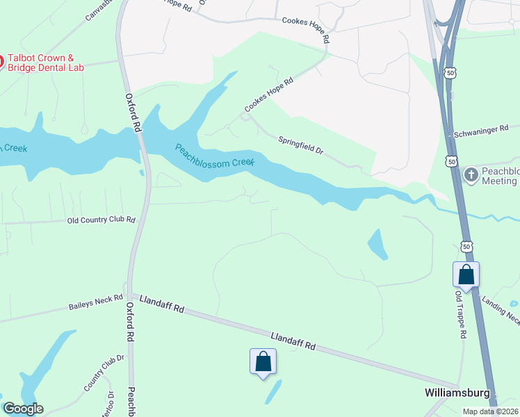 map of restaurants, bars, coffee shops, grocery stores, and more near 28693 Edgemere Road in Easton