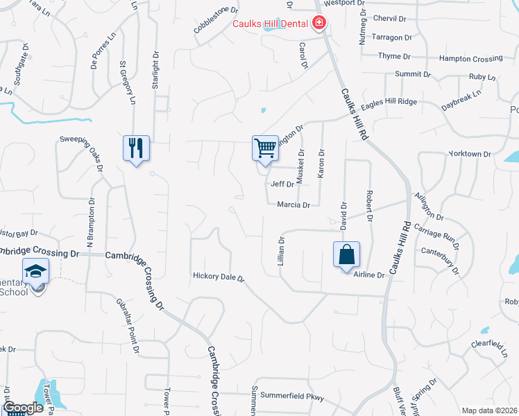 map of restaurants, bars, coffee shops, grocery stores, and more near 3967 Lexington Drive in Saint Charles
