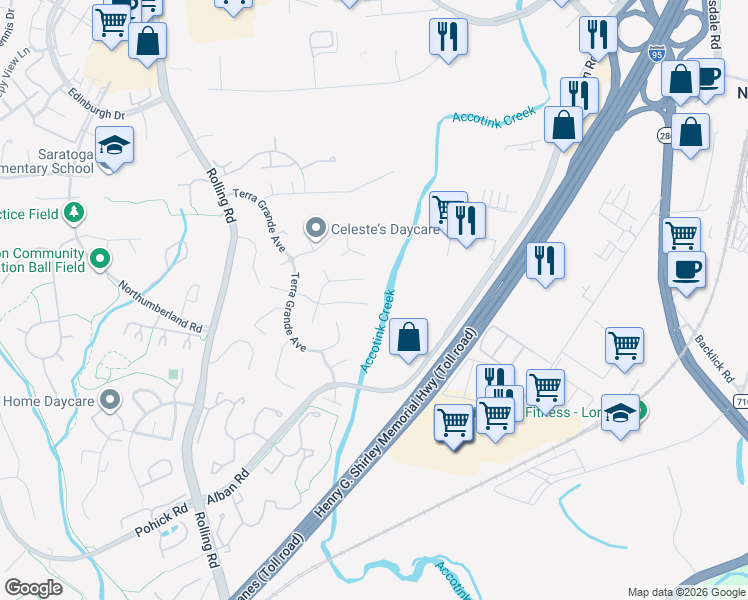 map of restaurants, bars, coffee shops, grocery stores, and more near 7583 Ruxton Dr in Springfield