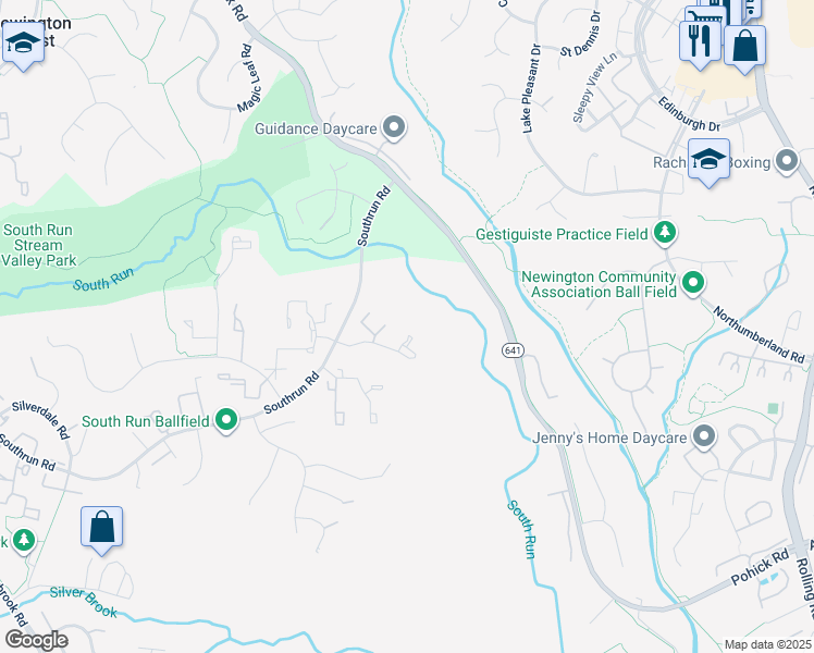 map of restaurants, bars, coffee shops, grocery stores, and more near 8084 Grandview Court in Springfield