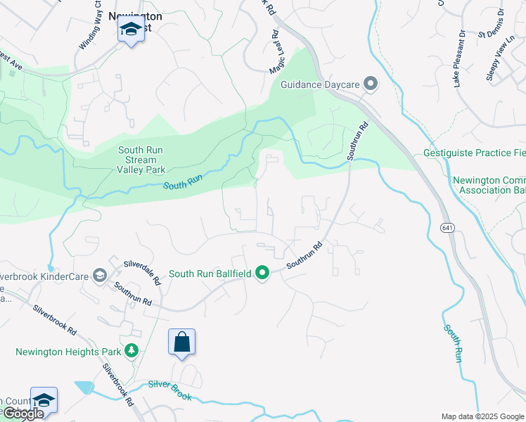 map of restaurants, bars, coffee shops, grocery stores, and more near 8312 Windfall Road in Springfield