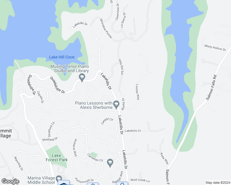 map of restaurants, bars, coffee shops, grocery stores, and more near 1607 Lakehills Drive in El Dorado Hills