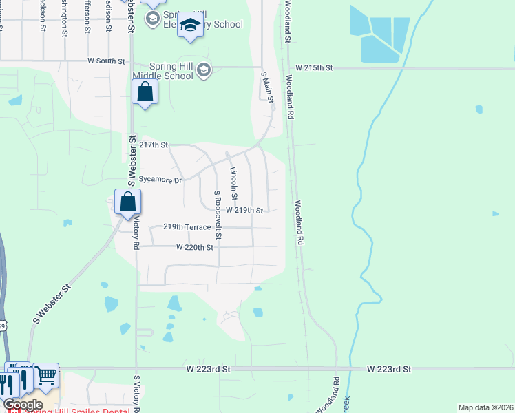 map of restaurants, bars, coffee shops, grocery stores, and more near 21898 Lincoln Terrace in Spring Hill