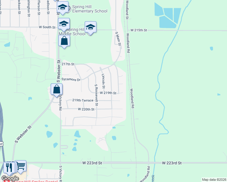 map of restaurants, bars, coffee shops, grocery stores, and more near 21898 Lincoln Terrace in Spring Hill