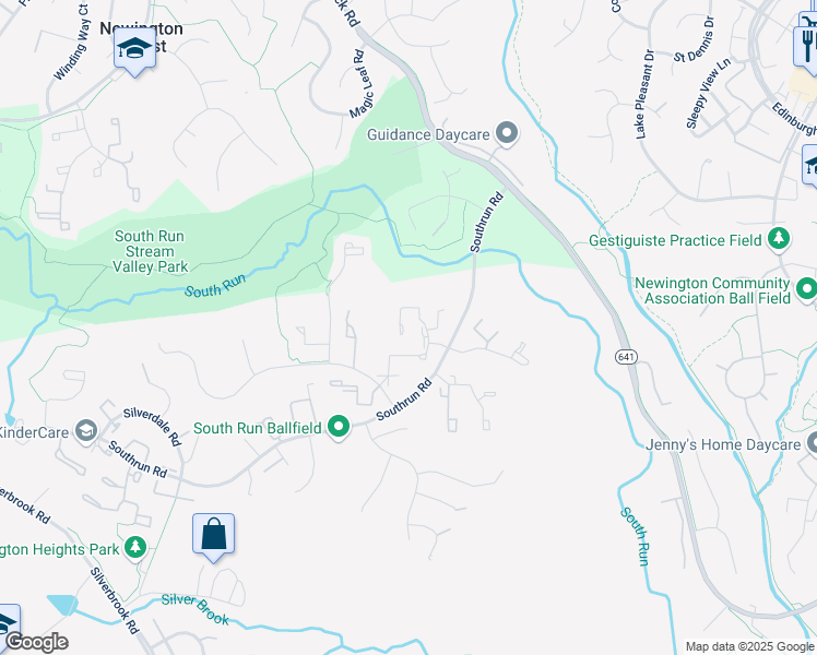 map of restaurants, bars, coffee shops, grocery stores, and more near 8287 Crestmont Circle in Springfield
