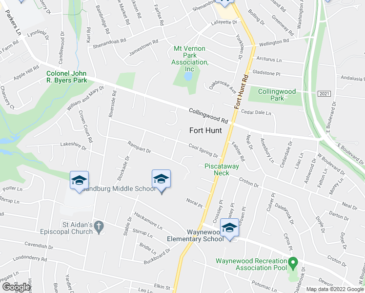 map of restaurants, bars, coffee shops, grocery stores, and more near 1601 Cool Spring Drive in Alexandria
