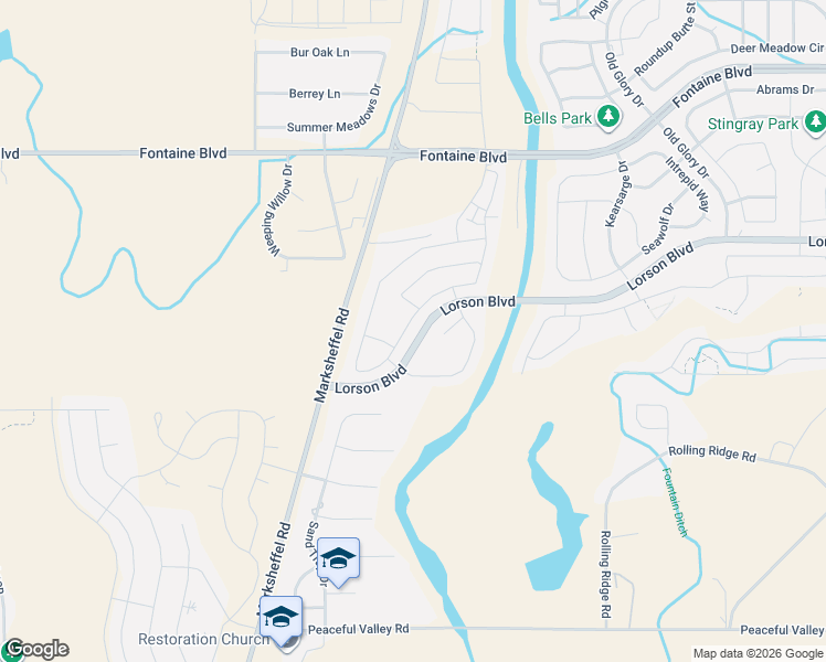 map of restaurants, bars, coffee shops, grocery stores, and more near 9595 Rubicon Drive in Colorado Springs