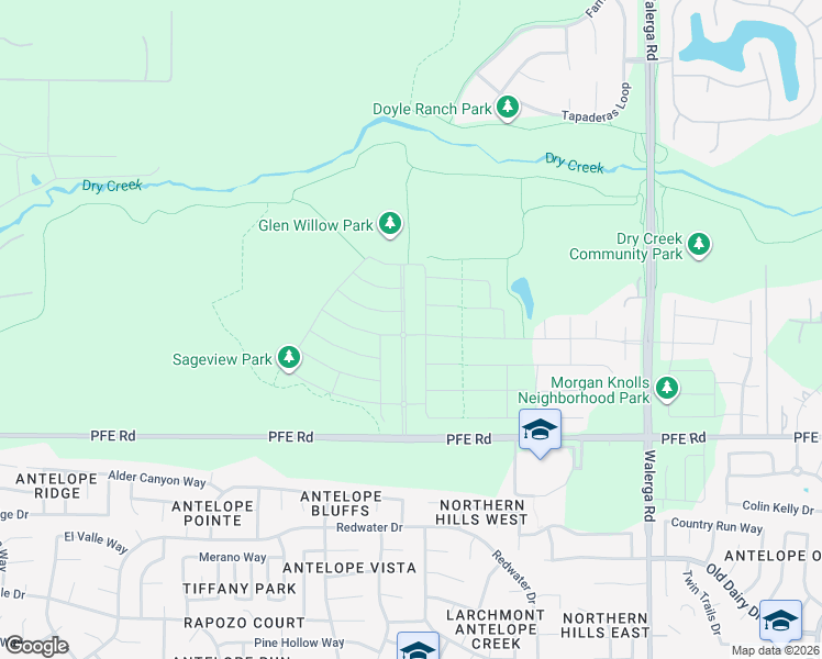 map of restaurants, bars, coffee shops, grocery stores, and more near 5200 PFE Road in Roseville