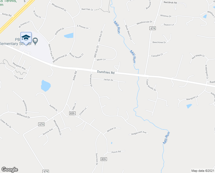 map of restaurants, bars, coffee shops, grocery stores, and more near 5593 Jaclyn Drive in Warrenton