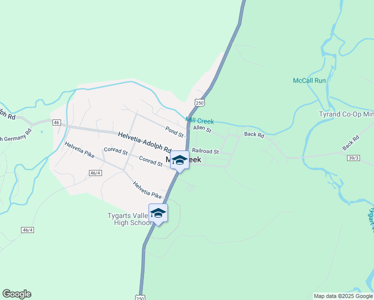 map of restaurants, bars, coffee shops, grocery stores, and more near U.S. 219 in Mill Creek