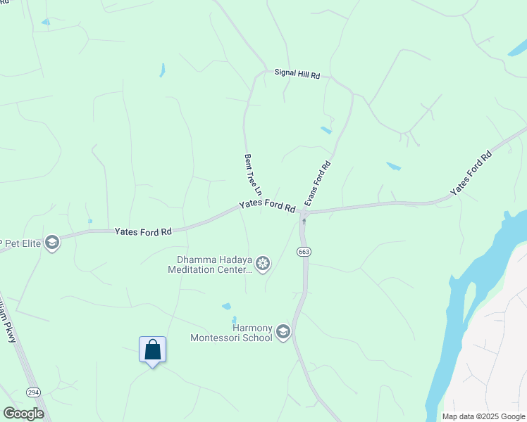 map of restaurants, bars, coffee shops, grocery stores, and more near 6785 Yates Ford Road in Manassas