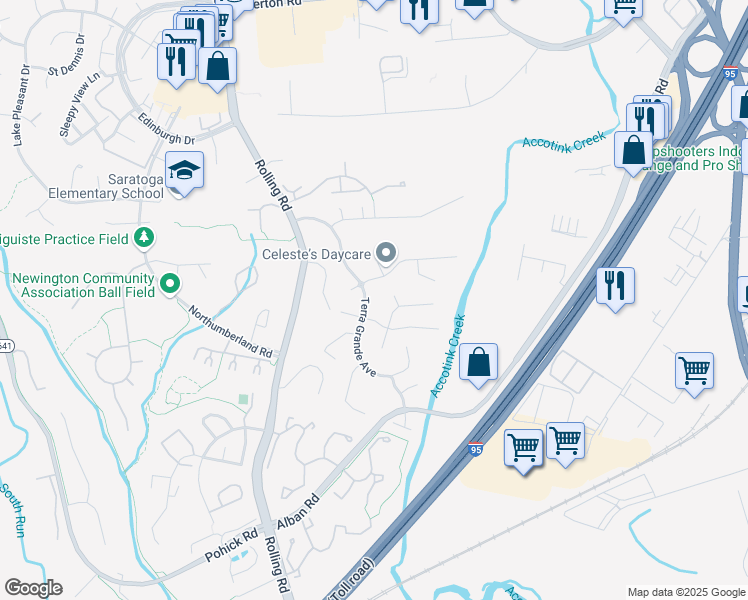map of restaurants, bars, coffee shops, grocery stores, and more near 8305 Terra Grande Avenue in Springfield